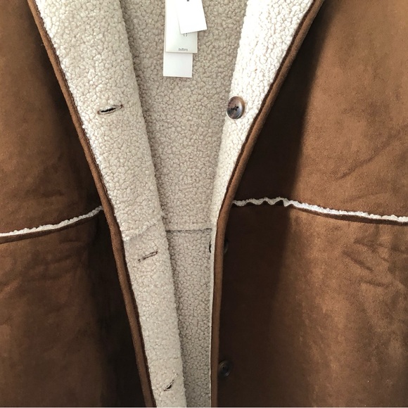 NWT Banana Republic Reversible Sherpa Jacket Cozy Barn Style Size Medium - Picture 4 of 11